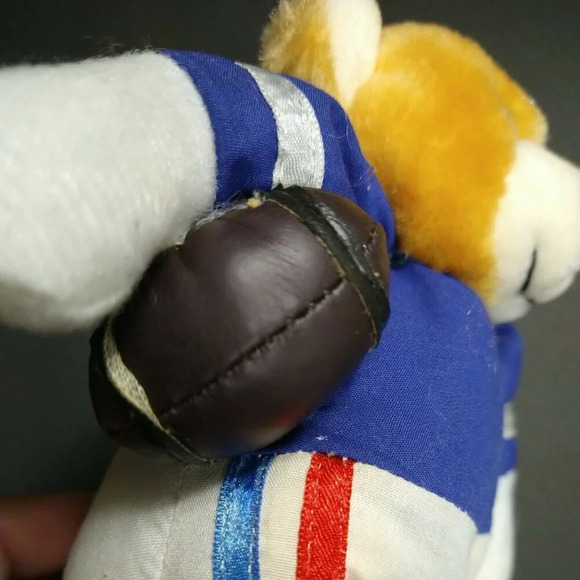Vintage Hugfun Football Bear Plush Stuffed Animal Toy Age 5 and Up Blue 7 inch - Picture 6 of 7